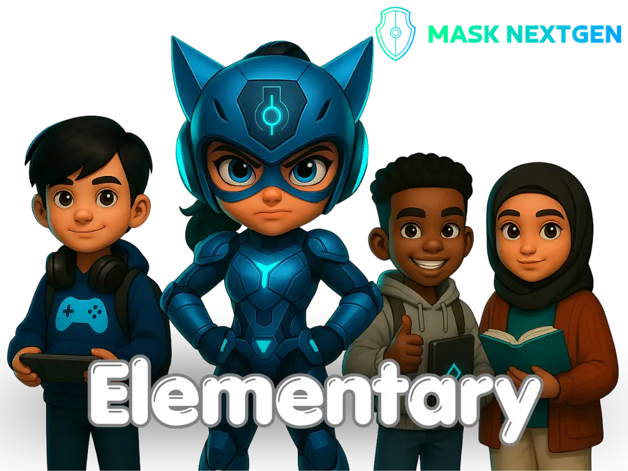 Younger students working through the MASK NextGen curriculum
