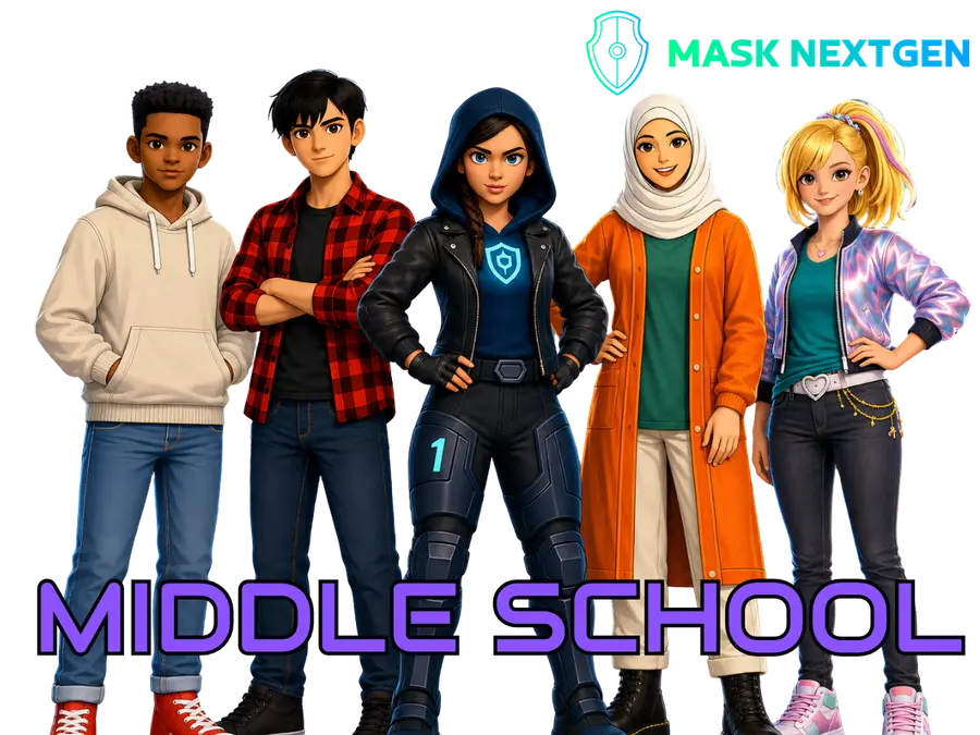 Middle school students in the MASK NextGen curriculum